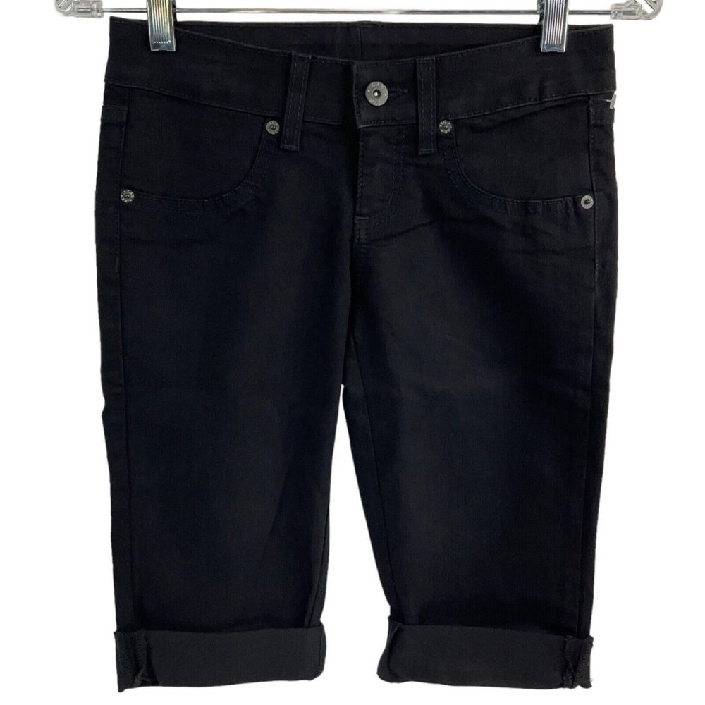 Carmar Shorts Womens Size 24 Denim Black Bermuda Stretch Low Rise $219 Nwt